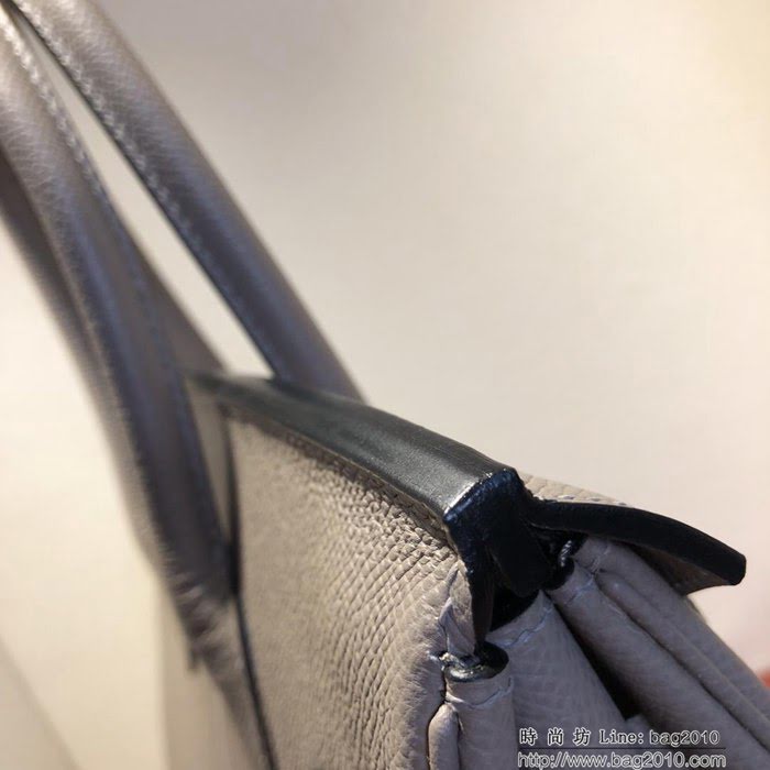HERMES愛馬仕 鉑金包 Birkin 30cm Epsom M8 Gris Asphalte 瀝青灰 公路灰 金扣 頂級工藝 純手縫蠟線 時尚手提包  Ama1211